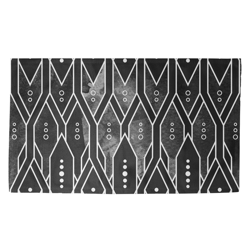 Tapis noir motif treillis Mcguigan, Rectangle 2 pi x 3 pi
