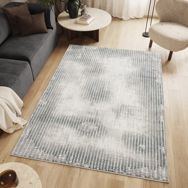 0,44 po Tapis rectangulaire fabriqué à la machine à hauteur de poils, style contemporain avec motif abstrait, animaux de compagnie et motifs, convenant aux vestibules