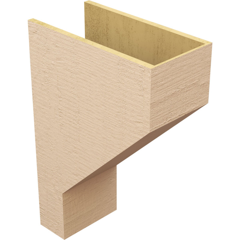 12"W x 24"D x 36"H Classic Clemmons Rough Cedar Woodgrain TimberThane Corbel, Primed Tan, 36" H x 12" W x 24" D
