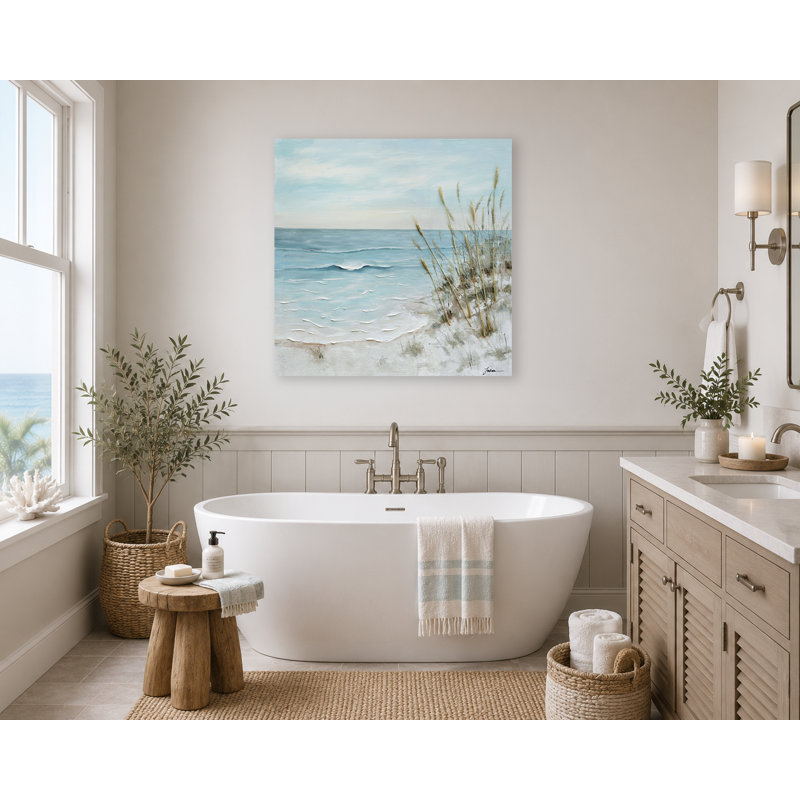 Soft Coastal Seascape Wrapped Canvas Wall Art, 40" H x 40" W x 1.5" D
