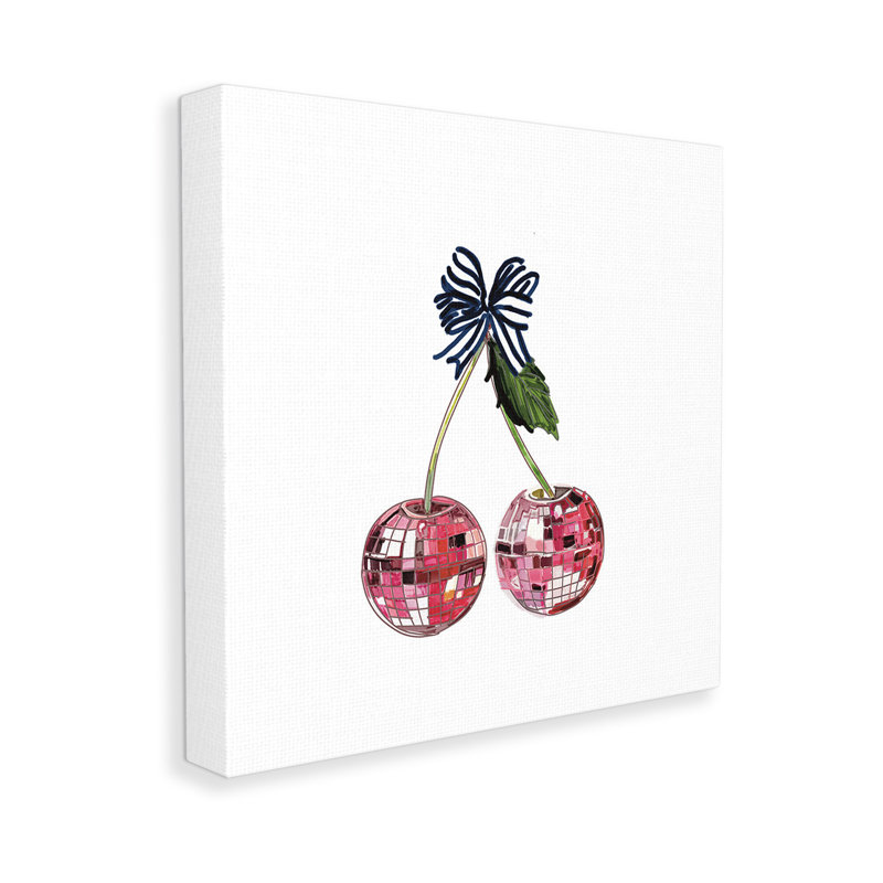 «Disco Ball Cherries», art mural sur toile par Amelia Noyes, H 24 po x l 24 po