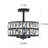 3-Light Crystal Ceiling Light Fixture Semi Flush Mount Chandelier with Drum Shade-966255278