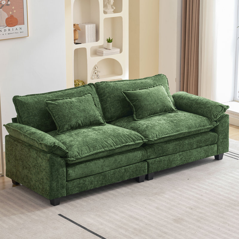 Canapé-lit confortable Adonia 86 po Adonia, Chenille verte