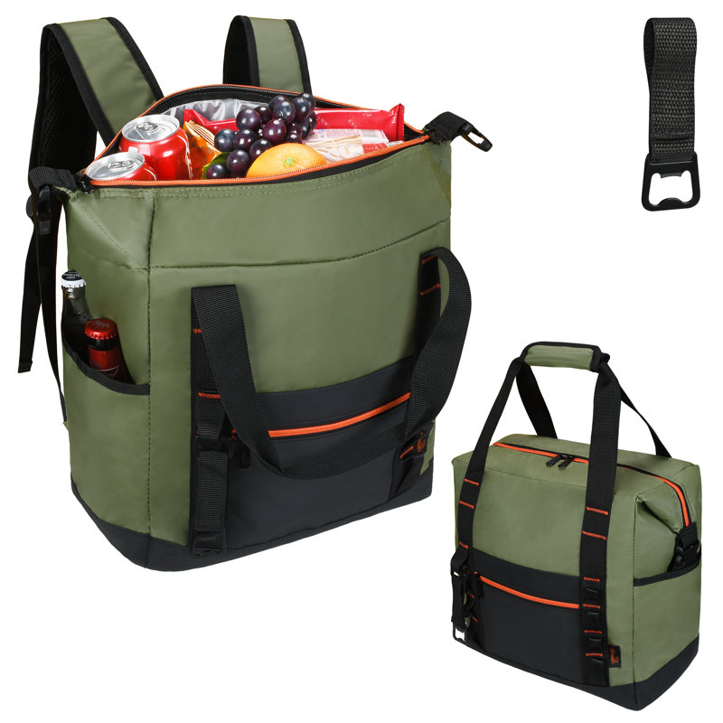 Tirrinia 22qt/36 Cans Backpack Cooler, Soft Sided Cooler by Tirrinia CB, Green