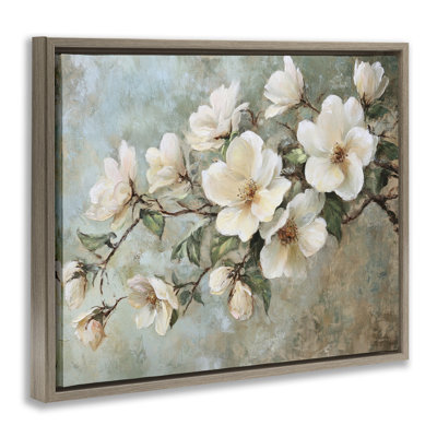  In Bloom Flower Branch Floater Canvas Wall Art by Petal Prints Design
