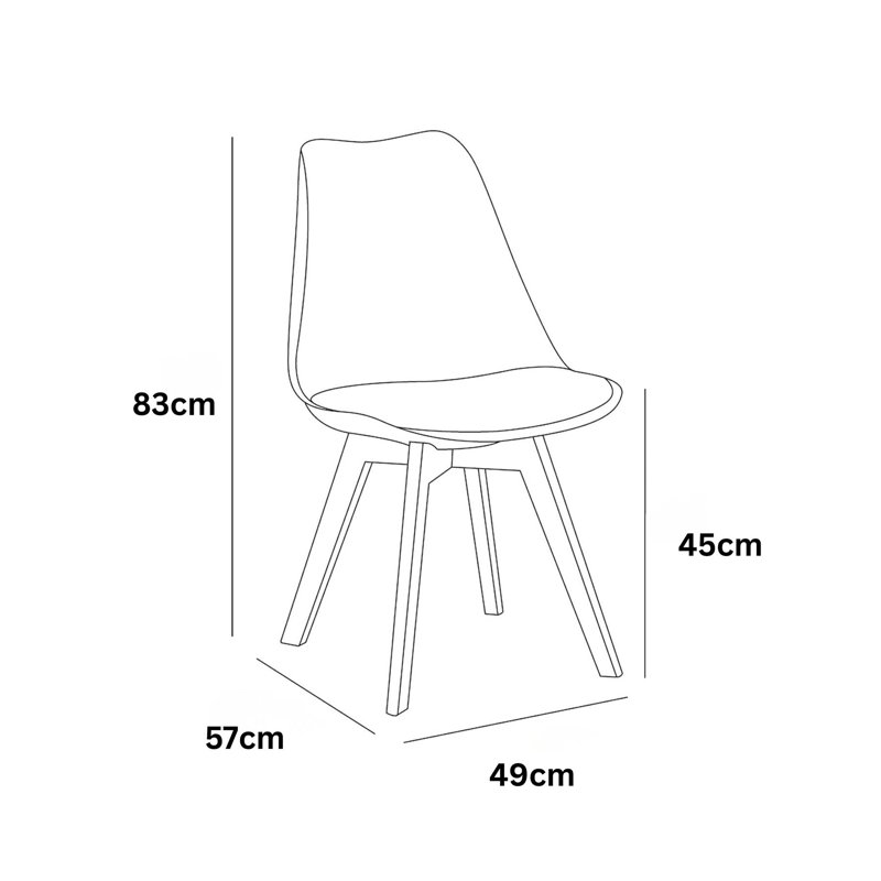 Modern Dining Table with 4 Chairs with faux leather padded seats, White, 75cm H x 117cm W x 77cm D