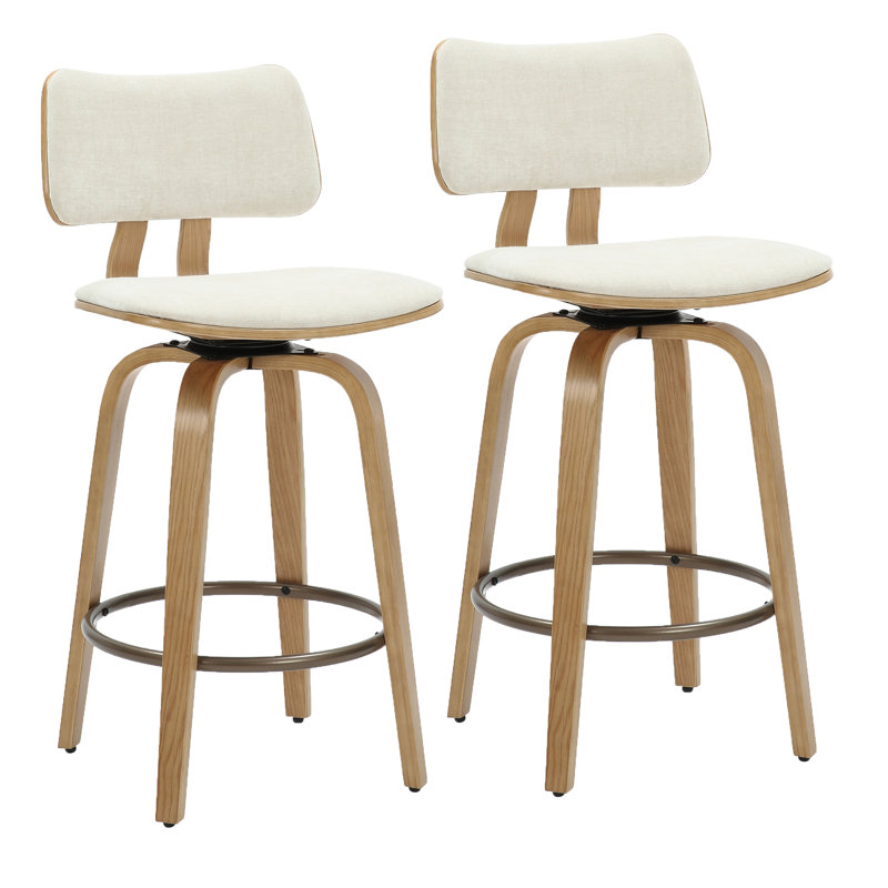 Tabouret de comptoir pivotant 26 po Braselton, Beige / Naturel