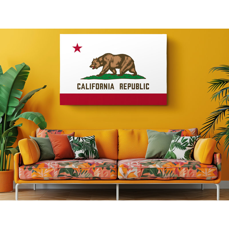 Drapeau de l'État de Californie - impression sur toile tendue, L 45 po x H 30 po