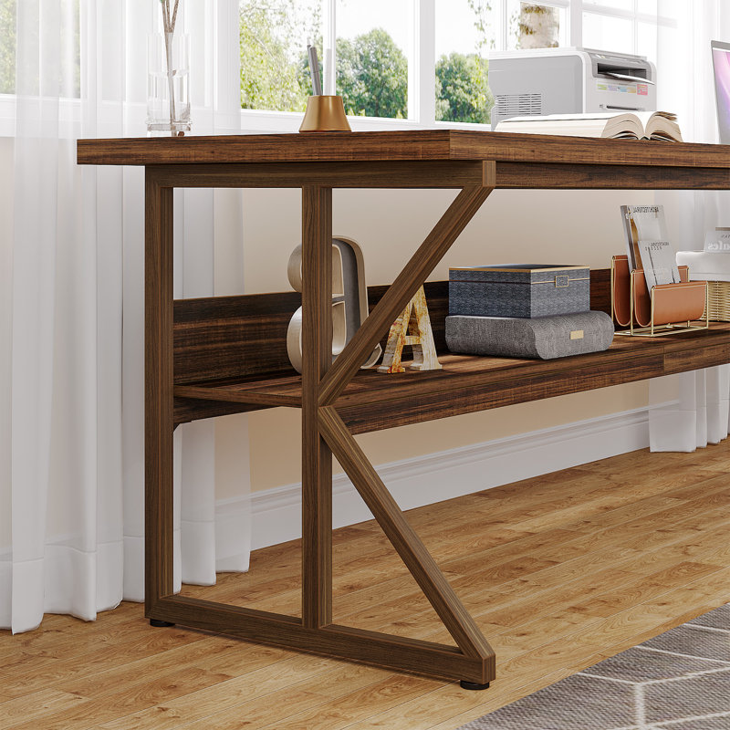 Bureau d'ordinateur très long avec tablette de rangement l 78,74 po Xochitl