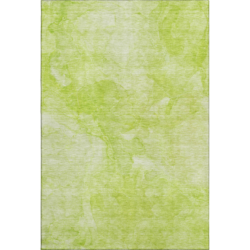 Premium Machine Washable Prisco Aloe Rug, Rectangle 3' x 5'