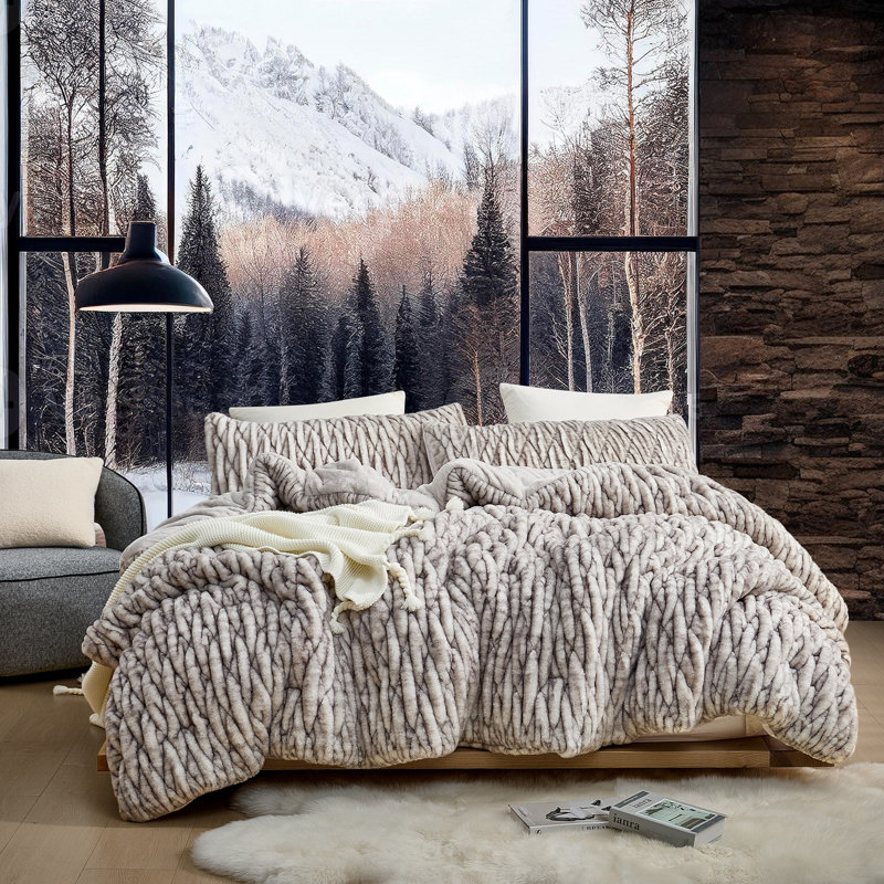Ensemble d'édredon surdimensionné Wrinkle Rolls Chunky Bunny - Coma, Édredon pour lit simple TG + 1 taie décorative, Gris