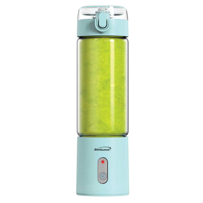 Brentwood 50-Watt 17-Oz. Portable Battery-Operated USB-Chargeable Glass Blender, Blue