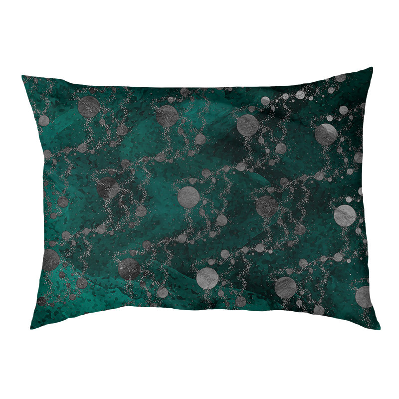 Coussin d'extérieur pour chien Byrge Planets Stars, Grand (l 42,5 po x P 32,5 po x H 14 po), Vert émeraude