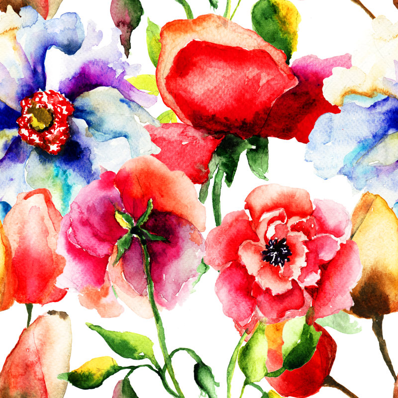 Wardsville Original Seamless Wallpaper by Ateli - Wrapped Canvas Painting, 30cm H x 30cm W x 3.8cm D