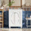 Meuble-lavabo moderne avec motif elliptique orné, charnières à fermeture en douceur-866483518