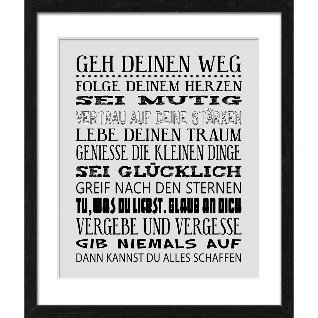 Gerahmtes Poster Trau dich