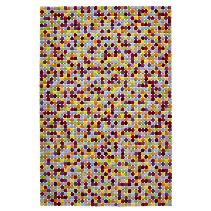 Tufted Wool Red/Green/Blue Rug, Rectangle 150 x 230cm