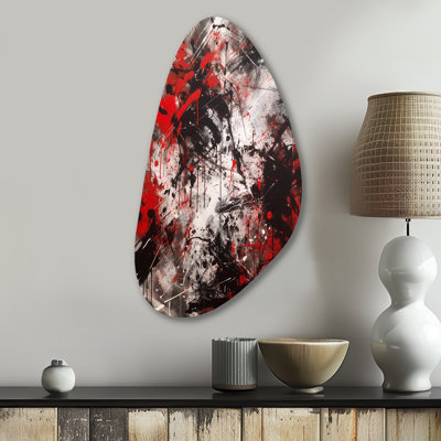 Abstract Graffiti - Marble Asymmetrical Metal Wall Art for Living Room, Green Unique Shape Metal Art Print