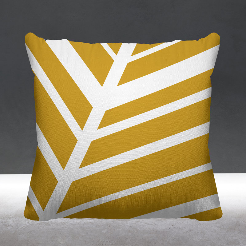 Coussin décoratif intérieur / extérieur Sanford, L 19 po x H 19 po, Jaune