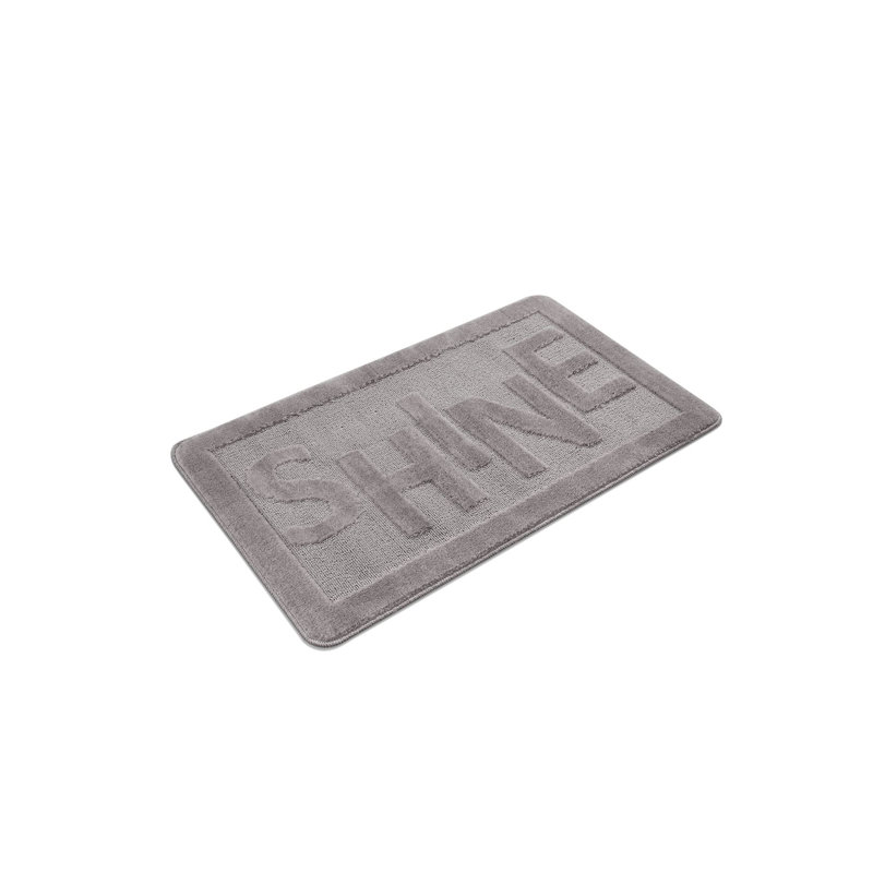 Non-Slip Bathmat, Grey, 23.6 x 39.4 Inches | 100% Polypropylene, 10 mm Total Thickness, 1300 g/m² | Machine Washable at 30°F, Vacuum Friendly | Perfect for Bathroom Safety & Comfort, Durable Design