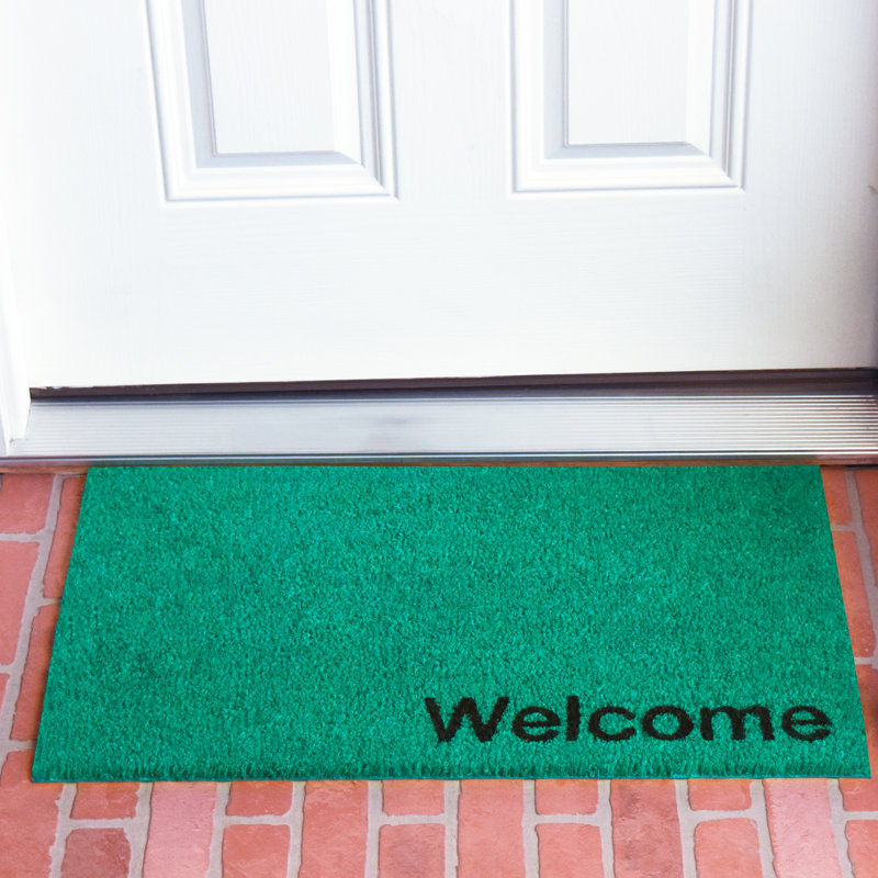 Tapis d'entrée antidérapant Kasper, L 24 po x L 36 po, Turquoise