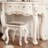 31.5"Light Luxury Compact Solid Wood Vanity Desk with Heart-shaped Mirror