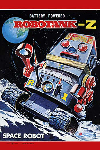 Robot-z space robot-imprimé de publicités, H 66 po x l 44 po