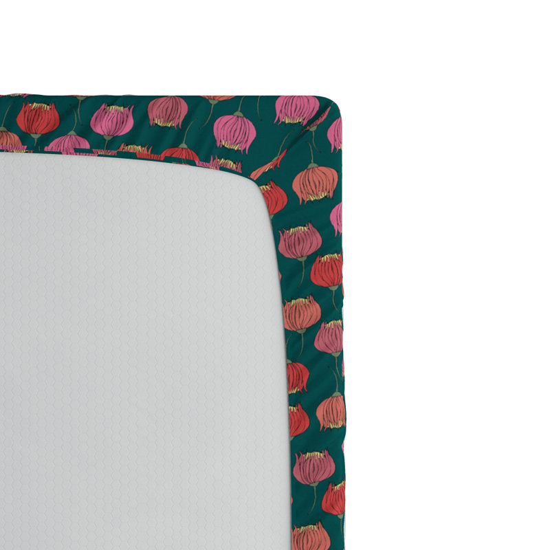 Microfiber Floral Fitted Sheet, Full/Double Fitted Sheet