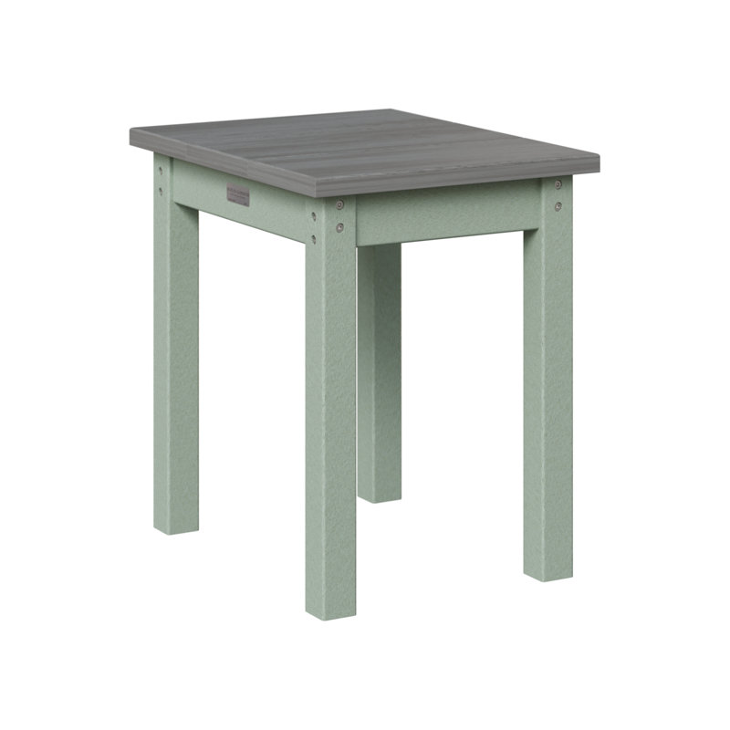 Outdoor Rectangle Side Table, Driftwood Gray, Seafoam