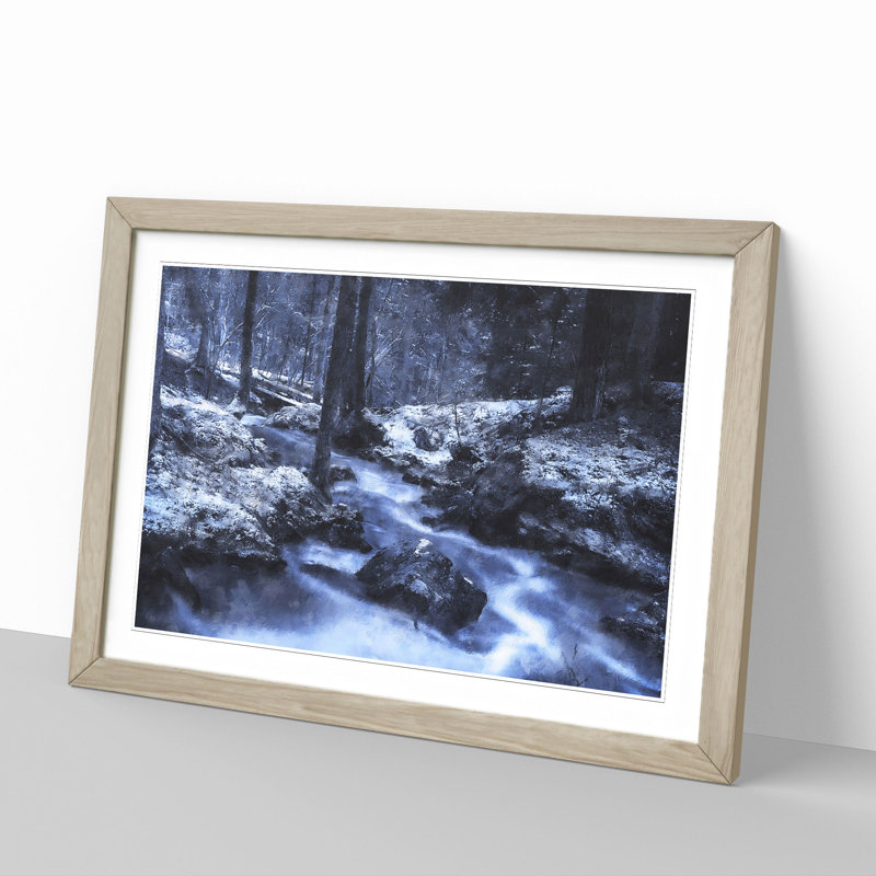 Forest Stream Vol.1 - Framed Print, 27cm H x 36cm W x 2cm D, Oak Framed