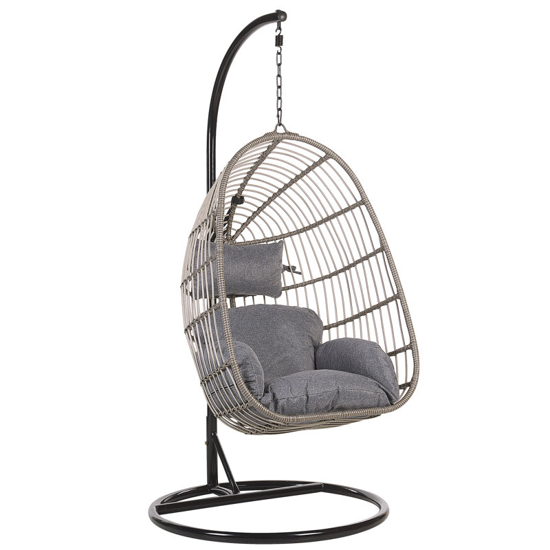 Gustave Swing Chair with Stand, Light Grey, Dark Grey