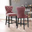Hanska Upholstered and Velvet Bar Stool with Solid Wood Frame-978746627