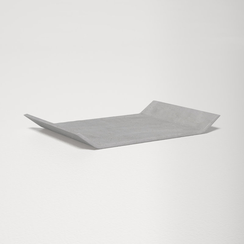 MOON Coffee Table Tray, 0.98" H x 11.81" W x 4.72" D, Light Gray