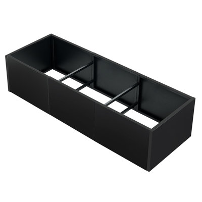 51"x18"x12" Heavy Duty Steel Raised Garden Bed, Square Snap-Together Planter Box with Open Base