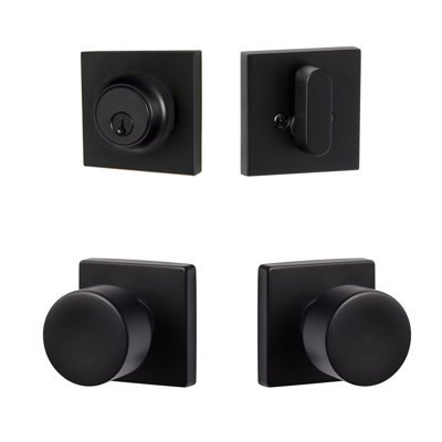 Bergen Square Passage Knobset with Modern Deadbolt