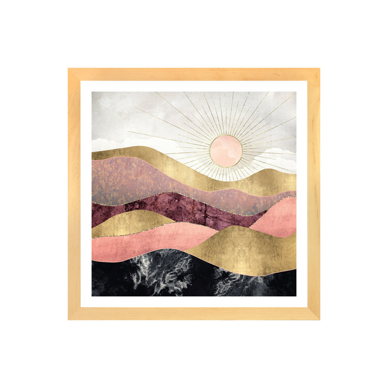 « rosé sun » par spacefrog designs-print, H 24 po x l 24 po x P 1 po, Toile avec cadre en bois beige