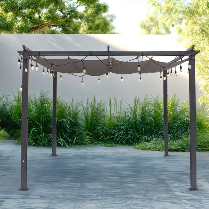 3x3-outdoor Pergola With Led Lights, 3*3