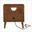 Table de chevet moderne Mid Century avec station de charge, 1 tiroir + tablette ouverte, noyer
