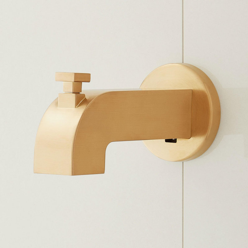 Drea 5-5/8" Integrated Diverter Tub Spout, Brushed Gold