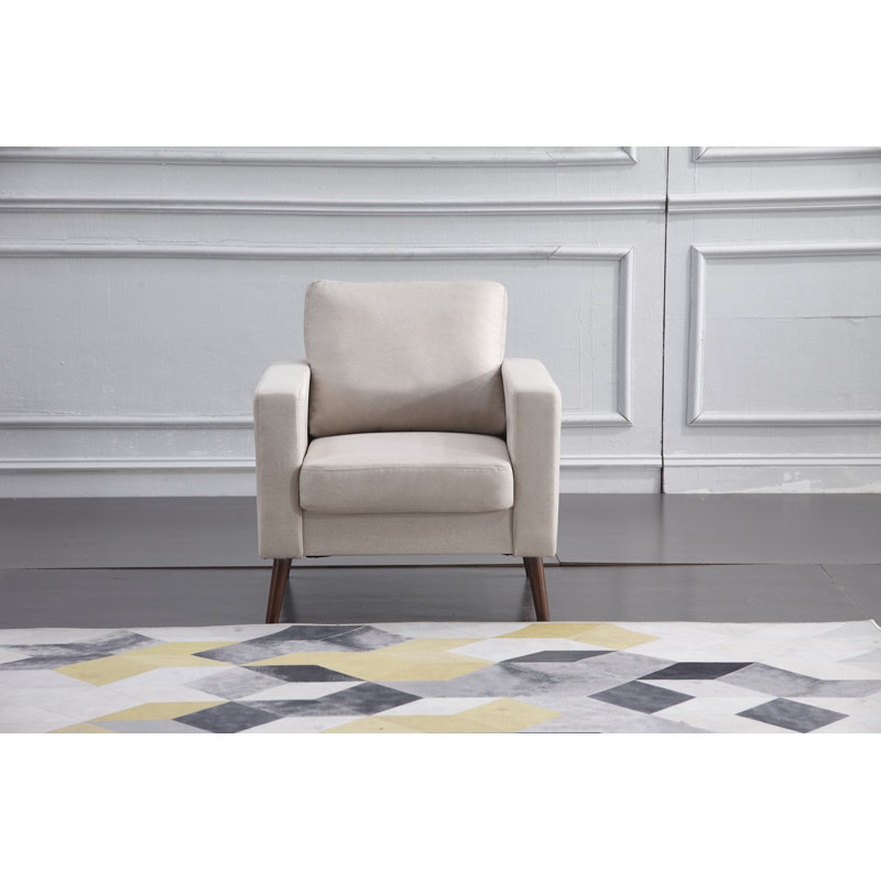 Fauteuil en polyester Essex Street, Polyester beige