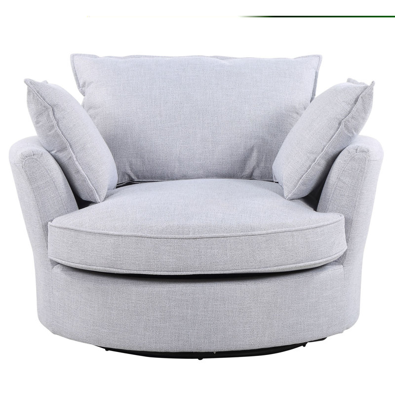 Lansdale Upholstered Swivel Accent Chair, Smoke