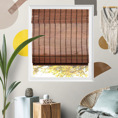 Natural Woven Cordless Light Filtering Bamboo Roman Shades for Window