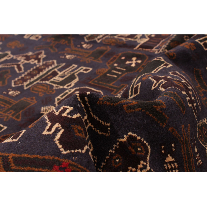 Tapis bleu marine foncé Rare War 3 pi 11 po x 6 pi 8 po