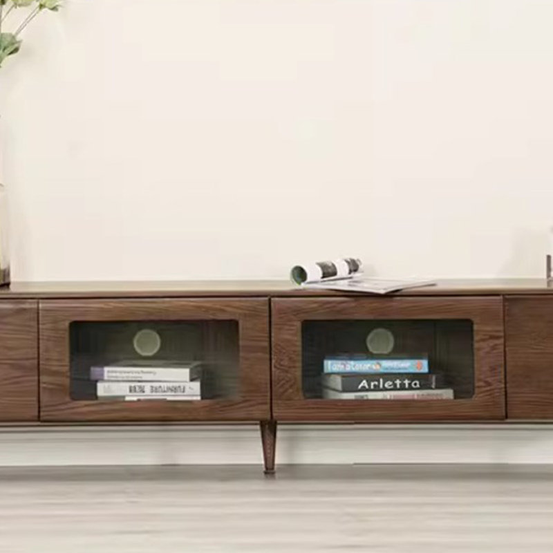 Retro design solid wood TV cabinet