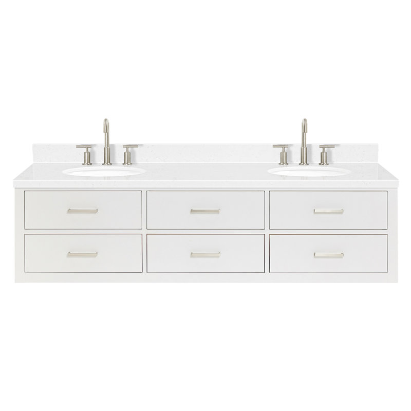 Macmullin 72.25'' W Double Vanity, White, 60"