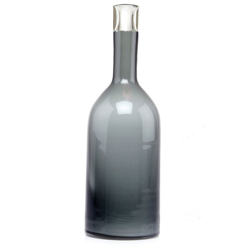 Glass Table Vase, Grey, Large