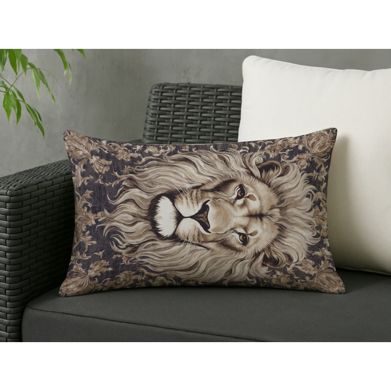 Coussin décoratif intérieur / extérieur gris Modern Modern, Rectangle H 18 po x l 25 po, Imprimé animal gris 5