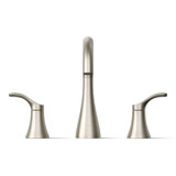 Simplice Widespread Bathroom Sink Faucet, Three-Hole Bathroom Faucet with Clicker Drain, 1.2 GPM