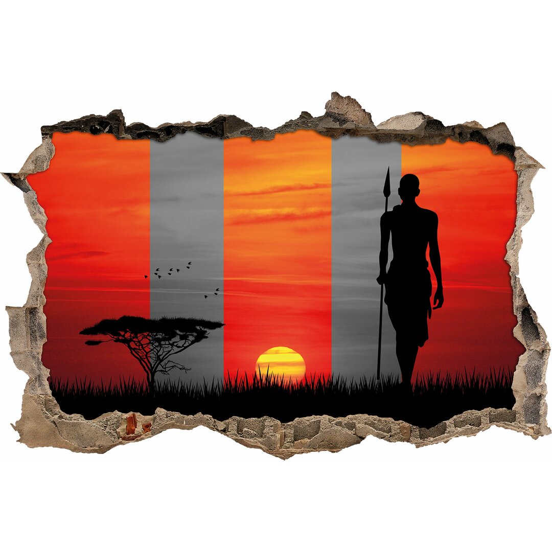 Wandtattoo Roter Sonnenuntergang in Afrika