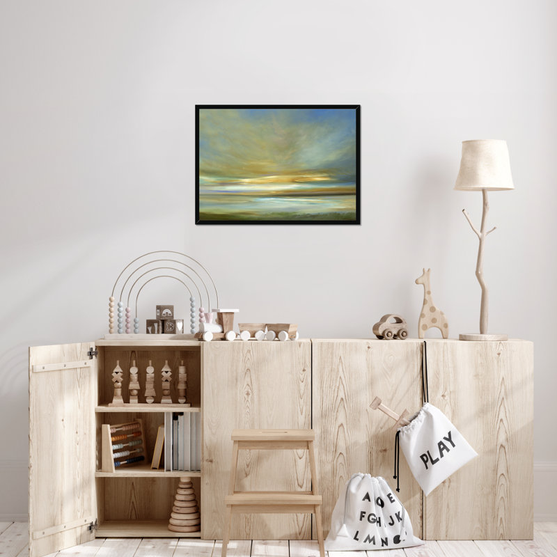 Light On The Dunes by Sheila Finch - Painting, Black Framed Paper Print, 34cm H x 50cm W